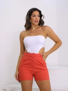 Women Shorts - 珊瑚粉 - 查看 1