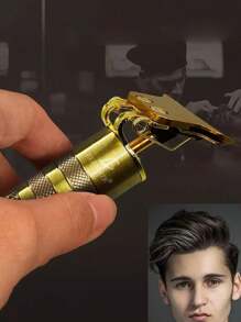 Rasuradora Eléctrica Cortadora Cabello Maquina Para Cortar Cabello Recargable - Dorado - Ver 3