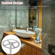 1pc Stainless Steel Toothbrush Holder, Stainless Steel Toothbrush Space Saving Freestanding Rust Proof For Bathroom - Multicolor - View 4