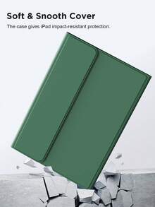 IPad Case With Keyboard Compatible With IPad 7/8/9 Gen 10.2inch,Compatible With Samsung Galaxy Tab S6 Lite 10.4/Huawei MatePad Pro 11inch Cover,Built-In Pencil Holder - Green - View 6