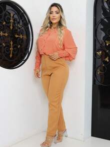 Women Blouses - 橘色 - 查看 4