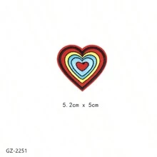 1入歐美風格時尚心形布貼,帶繡花自製衣著配件 - 彩色 - 查看 13