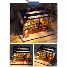 Diy 迷你小屋、木製房子、小食品店系列,可愛創意手工裝配 Mini 店鋪生日禮物 - 藍白色 - 查看 6
