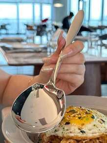 Stainless Steel Soup Ladle, Thickened Tablespoon For Buffet, Western Tableware,Kitchen,Christmas Gift