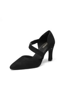 Women's High Heels Pumps Dress Closed Pointed Toe Comfortable D'Orsay Pumps Shoes For Work Office Wedding Dancing, - 黑色 - 查看 4