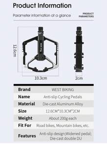 1pair West Biking Double Du Alloy Anti-Slip Bike Pedals For Mountain/Road Bicycles Cycling Accessory