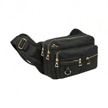 MURAMASAMX Cangurera Deportiva Mujer Riñonera Impermeable Gran Capacidad Fitness Mochila de Cintura Correa Ajustable Amplia Viaje Multiusos Casual Moda Running Gimnasio Resistente al Agua - Negro - Ver 1