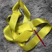 Cinta De Baile Con Mango Para Gimnasia Rítmica, Bastón Giratorio, Danza Artística, Espectáculos De Talentos - amarillo claro - Ver 4