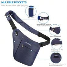 Men Crossbody Bags - Royal Blue - View 4