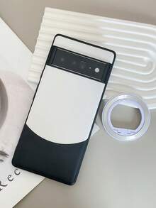 1入組荔枝紋人造皮和純色皮混合防摔保護殼,商務風格和磁吸支架,適用於pixel 6a/6pro/7a/7pro/8pro智能手機 - 彩色 - 查看 2