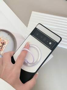 1入組荔枝紋人造皮和純色皮混合防摔保護殼,商務風格和磁吸支架,適用於pixel 6a/6pro/7a/7pro/8pro智能手機 - 彩色 - 查看 6