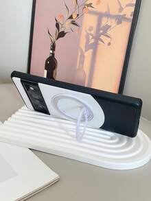 1入組荔枝紋人造皮和純色皮混合防摔保護殼,商務風格和磁吸支架,適用於pixel 6a/6pro/7a/7pro/8pro智能手機 - 彩色 - 查看 7