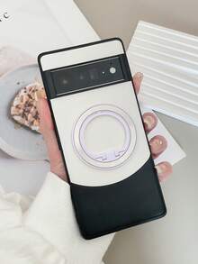 1入組荔枝紋人造皮和純色皮混合防摔保護殼,商務風格和磁吸支架,適用於pixel 6a/6pro/7a/7pro/8pro智能手機 - 彩色 - 查看 3