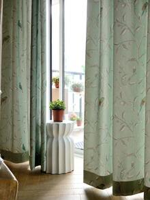 1入組多色印花半遮光窗簾 - 彩色 - 查看 4