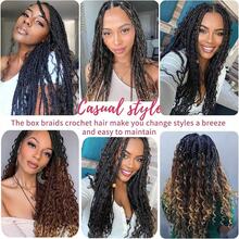 Tóc tết hộp Goddess 24 inch móc cho phụ nữ, 1 gói tóc tết hộp Crochet, tóc tết hộp Boho móc sẵn, tóc tết tổng hợp (1B#)) - màu đen - Xem 7