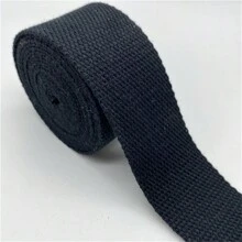 25mm 30mm 38mm兩碼長黑色緞帶帆布織帶背包帶製袋工藝用於皮帶包狗用品 - 黑色 - 查看 1