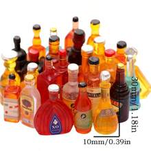 迷你便利店仿真微型游戏屋小酒瓶 DIY 配件，小瓶奖励礼物，混合酒瓶用于家庭花园装饰，树脂材料固体，送给朋友、学生、节日礼物 - 彩色 - 查看 3
