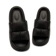 Comfort Slides Sandals Ultra-Soft Slippers Extra Soft Cloud Shoes Anti-Slip Cool - Black - View 3