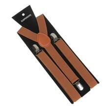 1pc Classic Solid Color 2.5cm Wide Y-Back Suspender Strap With Anti-Slip Adjustable Elastic Band & 3 Clips, For Men & Women's Wedding, Festivals, Cosplay, Street Dancing, Stage Performance, Parties, Halloween, Christmas, Magic Show, Graduation