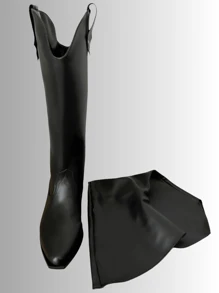 Bota 2 en 1 cowboy de cubierta desmontable para mujer - Negro - Ver 6