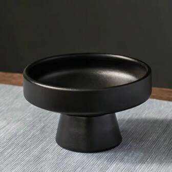 1pc Ceramic Dessert Cup With Foot, Suitable For Ice Cream, Household Kitchenware