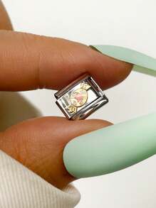 1 chiếc Vòng tay cặp đôi thời trang hàng đầu dành cho ngày lễ tình nhân năm 2025 Bướm & Gấu DIY dạng mô-đun bôi trơn, Phụ kiện làm đồ trang sức bằng thép không gỉ, Thích hợp làm quà tặng ngày lễ, tiệc tùng, phụ kiện trang phục hàng ngày - Bạc - Xem 65