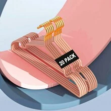 20入組15.8英寸防滑橡膠塗層金屬西裝外套衣架,帶圓形凹槽金屬襯衫外套衣架,適用於連衣裙 - 彩色 - 查看 5