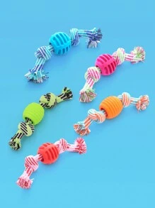 1pc Random Color Rope Knot Chew Toy For Dogs - Multicolor - View 4
