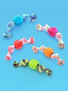 1pc Random Color Rope Knot Chew Toy For Dogs - Multicolor - View 5