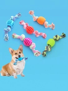 1pc Random Color Rope Knot Chew Toy For Dogs - Multicolor - View 2
