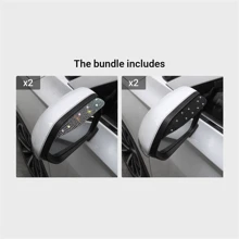 2件套白色汽车后视镜防雨眉水钻倒车镜防雨罩雨条后视镜装饰时尚