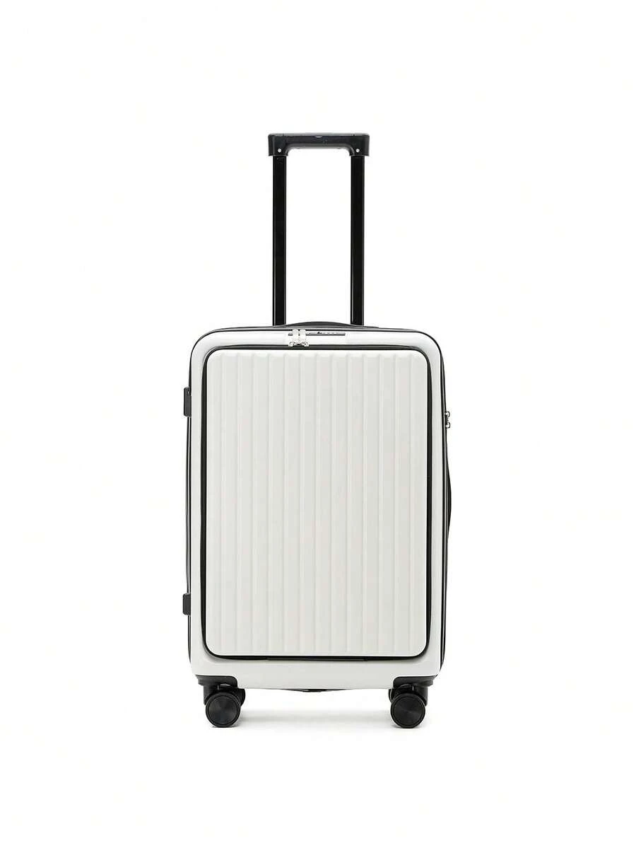 1 bộ vali kéo công sở 20/24 inch mở phía trước dành cho nam và nữ, vali ABS + PC Cabin nhẹ có bánh xe để đi du lịch, vali kéo bền sử dụng tại nhà cho chuyến đi đến trường học cho kỳ nghỉ cho kỳ nghỉ trăng mật cho kỳ nghỉ du học cho cặp học sinh cho trường học phụ kiện học tập đồ dùng học tập