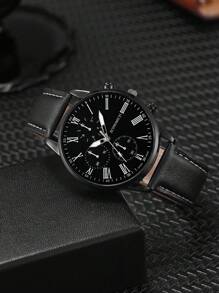 2只装儿童数码真皮手表，真皮表带配件，休闲运动款 - 黑色 - 查看 3