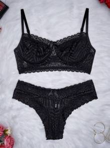 Women Bra & Panty Sets - 黑色 - 查看 5
