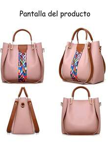 Conjunto de 4 Uds de bolsos para mujer, bolsos de hombro, bolso de mano pequeño, bolso cruzado y bolso de mano, conjunto de bolsos de PU con asa superior - Blanco - Ver 5
