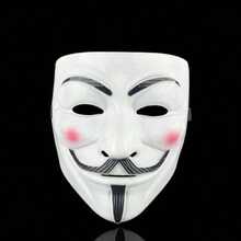 1入組恐怖鬼臉/全臉男士面具，適用於電影角色扮演 - 白色 - 查看 5