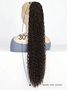 30 Inch Curly Ponytail Extensions Synthetic Deep Wave Drawstring Ponytail For  Natural Hair Feeling With Clip In Thick Ponytail Dark Brown Hairpiece(#6A) - View 2