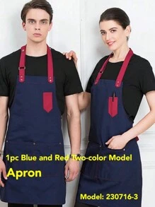 1pc Gray Apron, Polyester Thickened Breathable Chef Apron For Household,Kitchen,Bathroom,Home,Household Suppliers
