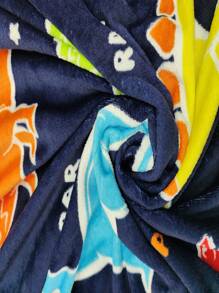 1條可愛的<夜光毯子,絨毛>藍色恐龍毯子,柔軟可愛,是女孩和男孩的絕佳禮物 - 藏蓝色 - 查看 4