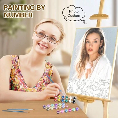 [Customized] 1pc Diy Custom Painting By Numbers Kit Photo Customize Your Own Picture Personalized Adult Crafts Home Wall Decor Gift 30x40cm/12x16inch Without Frame 24colors ,Ornamental Exquisite,Modern,Colorful,High-Quality Custom,Personalized,Unique Ideal Gifts For Him Her,Boyfriend,Girlfriend,Dad,Mom,Family,Friends,Pets For Anniversaries,For Valentine's Day,For Mother's Day,For Birthdays,For Children's Day,For Father's Day,For Graduation,For Weddings,For Housewarming Living Room,Bedroom,Office,Tea Room,Home