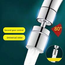 Anti-Splash Faucet Spray Head With Large Angle And Dual Modes: Aerator / Spray. Made Of Copper. Can Be Extended And Rotated - Silver - View 5