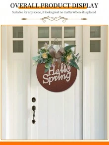 1入組38cm(h)菊花模擬仿真。威尼斯蝴蝶結掛飾,適用於家庭門掛歡迎裝飾,酒店餐廳宿舍辦公室門掛節日派對門窗掛飾背景牆裝飾掛飾 - 彩色 - 查看 5