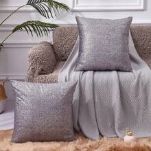 Một chiếc áo gối in nhung bằng vàng lá lấp lánh hai mặt theo phong cách Baroque không có chất độn. Phần vải phía dưới của vải nhung được xử lý bằng công nghệ in lá vàng, và lớp vỏ phù hợp cho ghế sofa, giường, ô tô, ghế ngồi, ghế ngồi bên cửa sổ, ghế dài, phòng khách, phòng ngủ, sàn nhà, ghế dài, văn phòng, quán cà phê, v.v. - màu xám bạc - Xem 2