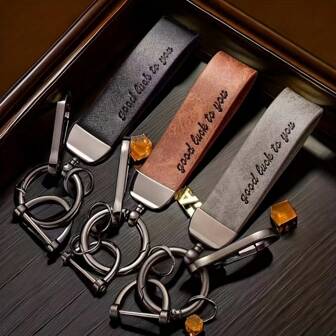 Car Keychain Bull Leather Key Holder Ring With Metal Lock Key Ring Luxury Gift Back To School
