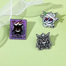 pocket monsters Túi 3 CÁI Người Nhật Bản Anime Hợp kim Trâm cài Vui Coa dây Hình dạng Nhân vật Trâm cài Kim loại Huy hiệu Của phụ nữ Cái túi Đồ trang trí Men răng Huy hiệu - 3 chiếc - Xem 9