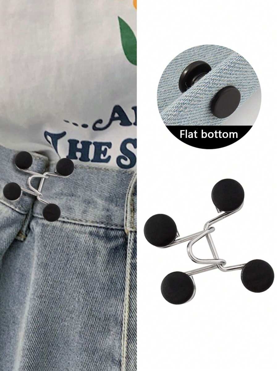 1 件隐形可调节腰部收紧扣针（不含纸板） - 黑色 - 查看 1