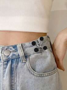 1 件隐形可调节腰部收紧扣针（不含纸板） - 黑色 - 查看 4