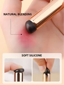 2 cọ trang điểm silicon mềm, có thể tái sử dụng, cọ môi, dụng cụ làm đẹp cầm tay - Hoa hồng vàng - Xem 2