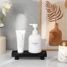 Giá đỡ bệ khay gỗ trang trí phòng tắm Farmhouse Giá đỡ bằng gỗ trang trí giá đựng xà phòng nhà bếp cho bàn trang điểm, quầy bếp, bồn rửa, đồ dùng phòng tắm màu đen Quay lại trường học - màu đen - Xem 6