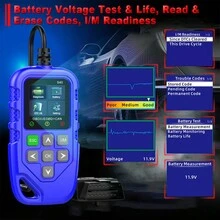 Herramienta De Diagnóstico De Escáner De Código Obd2, Lector De Código De Falla Del Motor De Verificación Del Lector De Código De Automóvil Obdii, Prueba De Arranque Y Carga Del Lector De Código De Escáner De Fallas Del Motor, Protocolos Obd2 Eobd Can Lector De Código De Diagnóstico Para Automóviles De 12v Desde 1996 - Azul - Ver 9